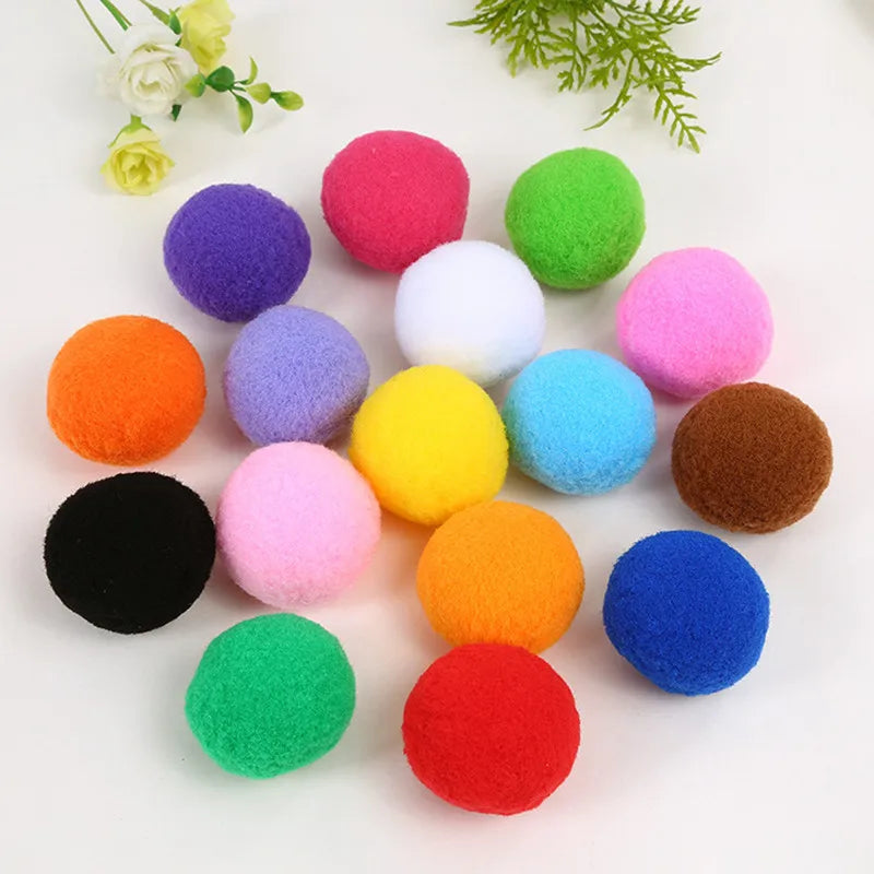 8-30mm Mixed High Elasticity Soft Pompoms for creative crafts, featuring a variety of sizes for versatile DIY projects, enhancing play and learning.