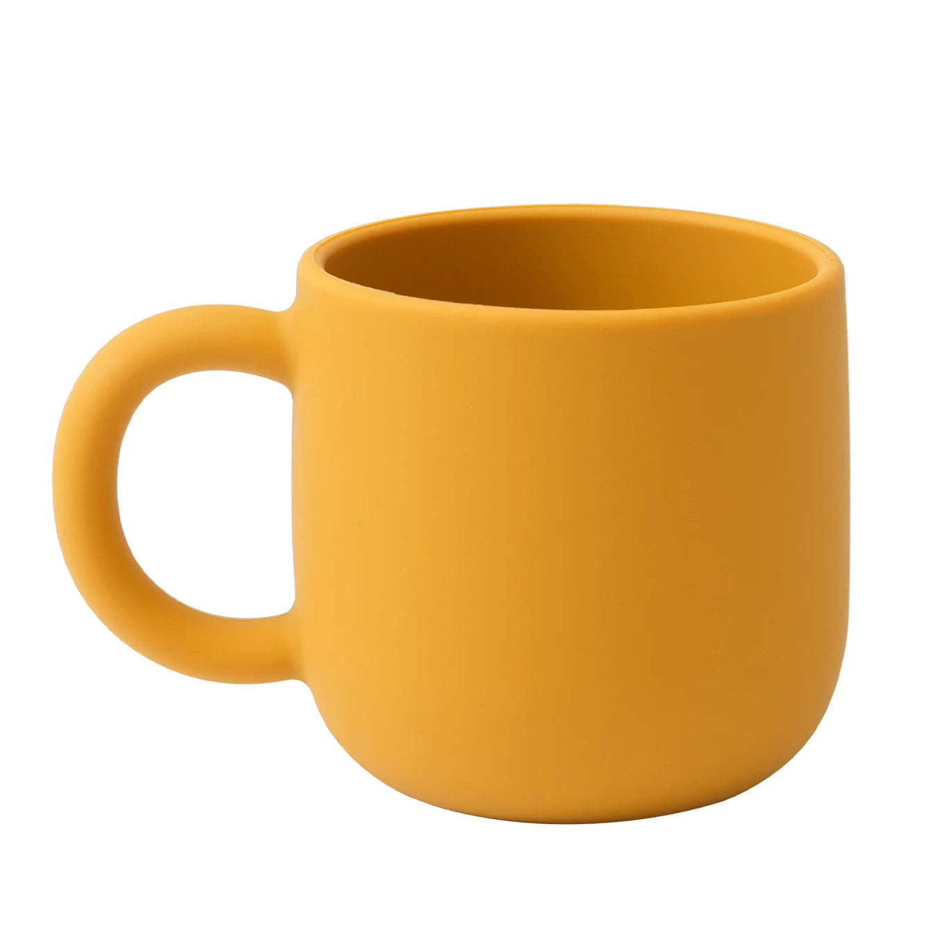 Silicone toddler mug with handle in Mustard