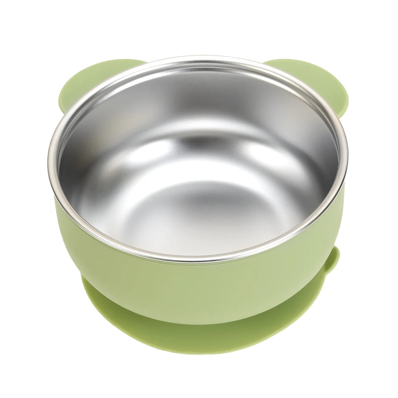 Bear Shaped Stainless Steel Silicone Suction Bowl | Oliver & Company Montessori Toys