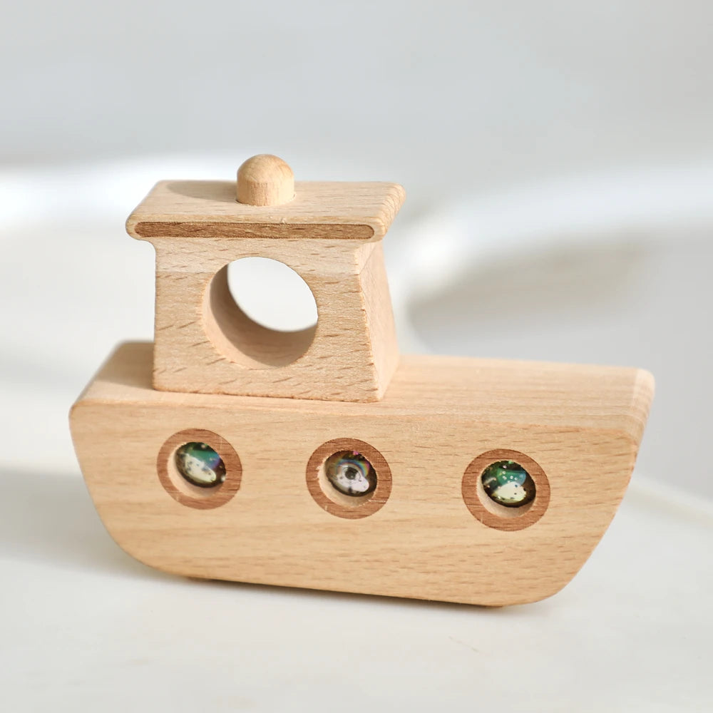Montessori Wooden Kaleidoscope Boat Toy | Oliver and Company
