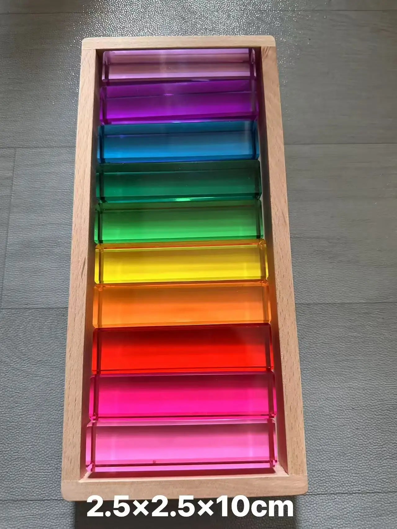 Rainbow Transparent Acrylic Stacking Blocks for Kids