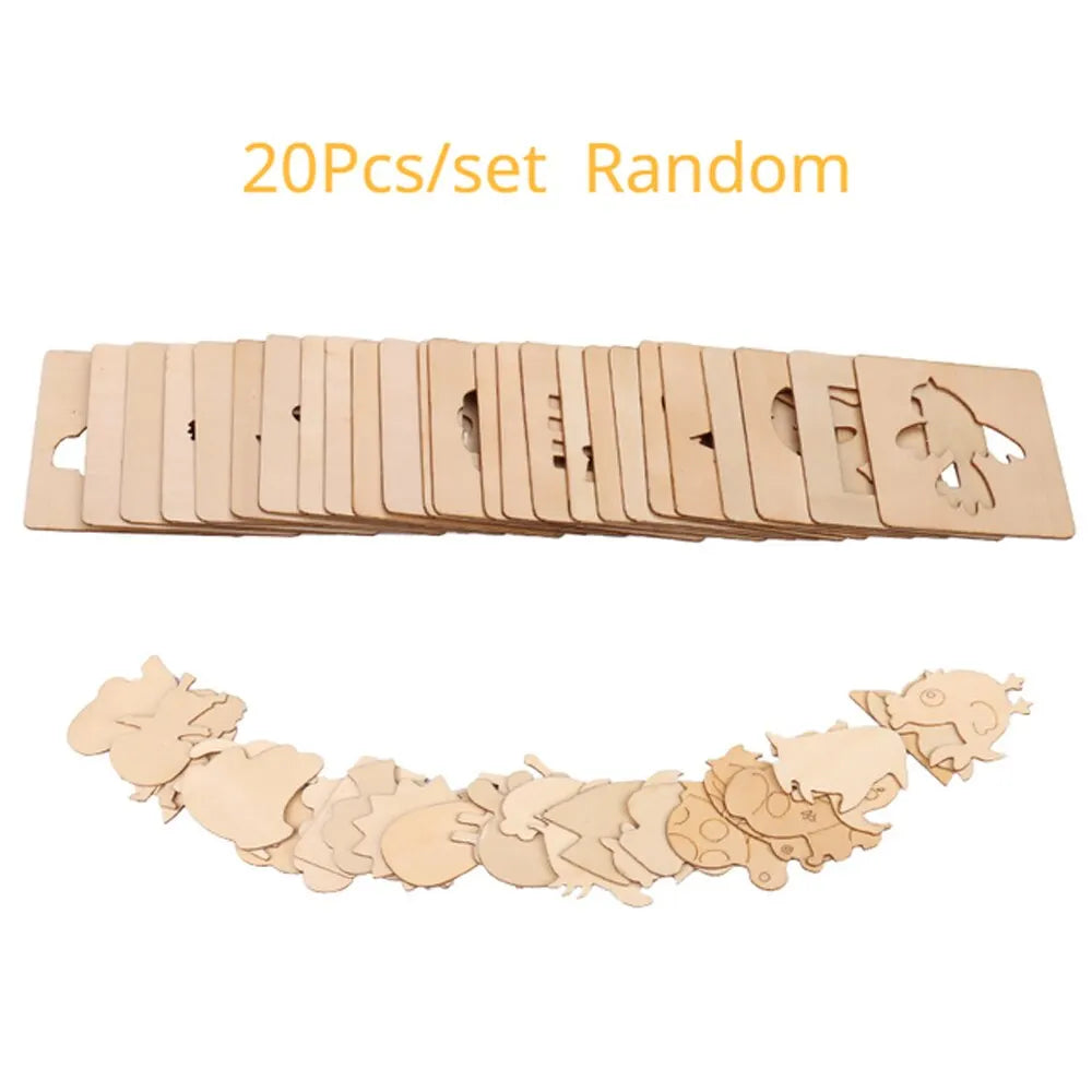 20-pcs Montessori Wooden Drawing Stencils | Oliver Montessori