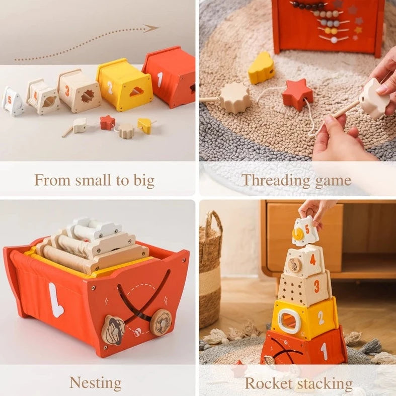 Montessori Wooden Rocket Toy