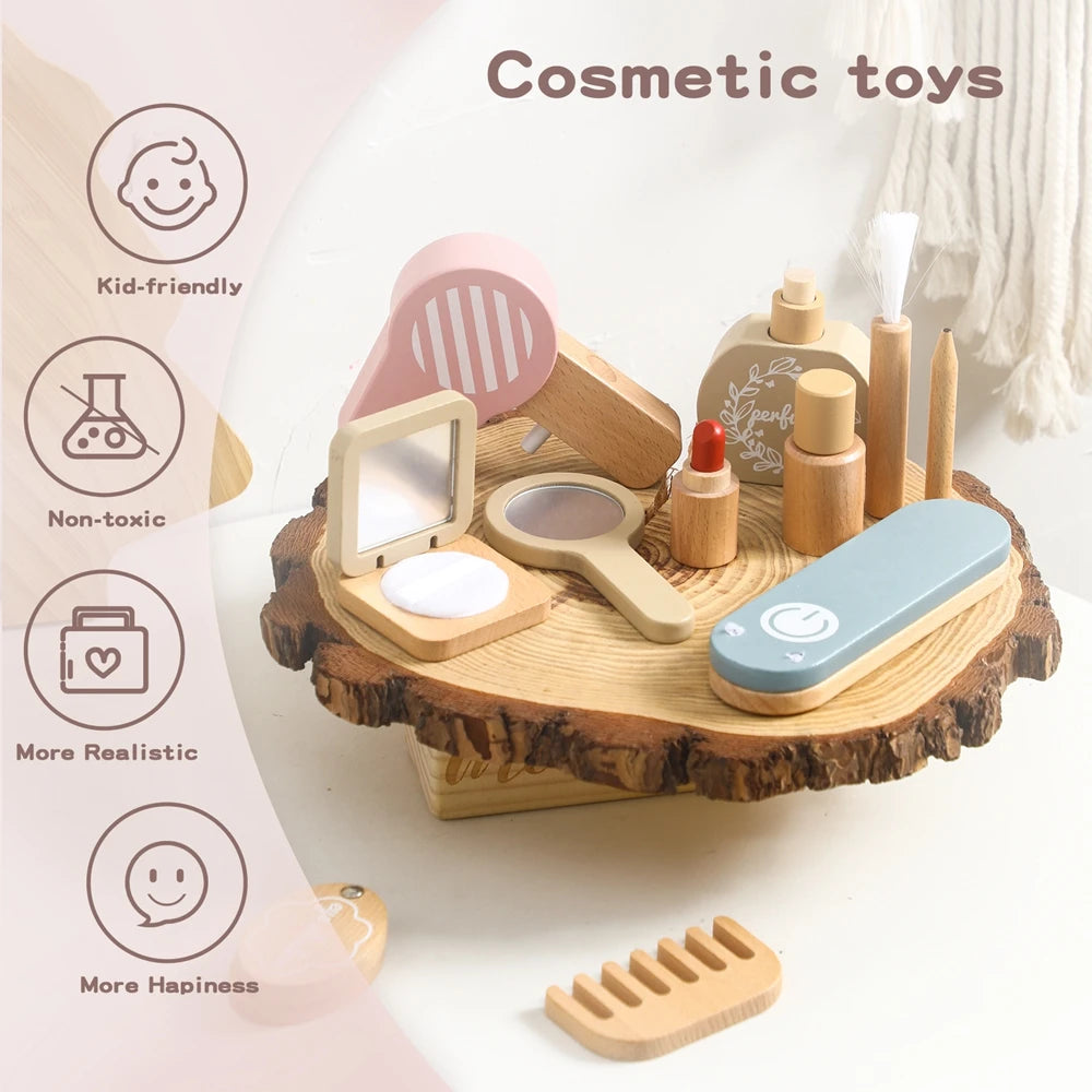 Wooden Children's Pretend Cosmetic Set