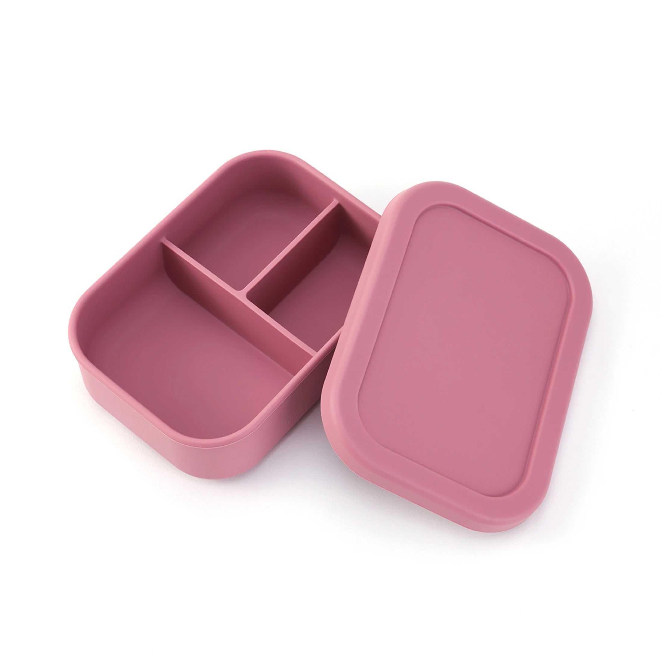 Dusty rose 3-compartment silicone bento lunch box