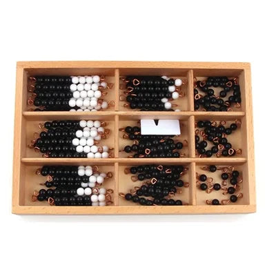 Black and white Montessori bead bar set