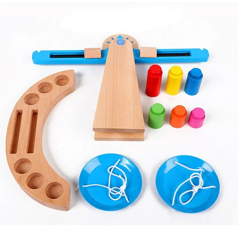Montessori Wooden Balance Beam Scale Toy