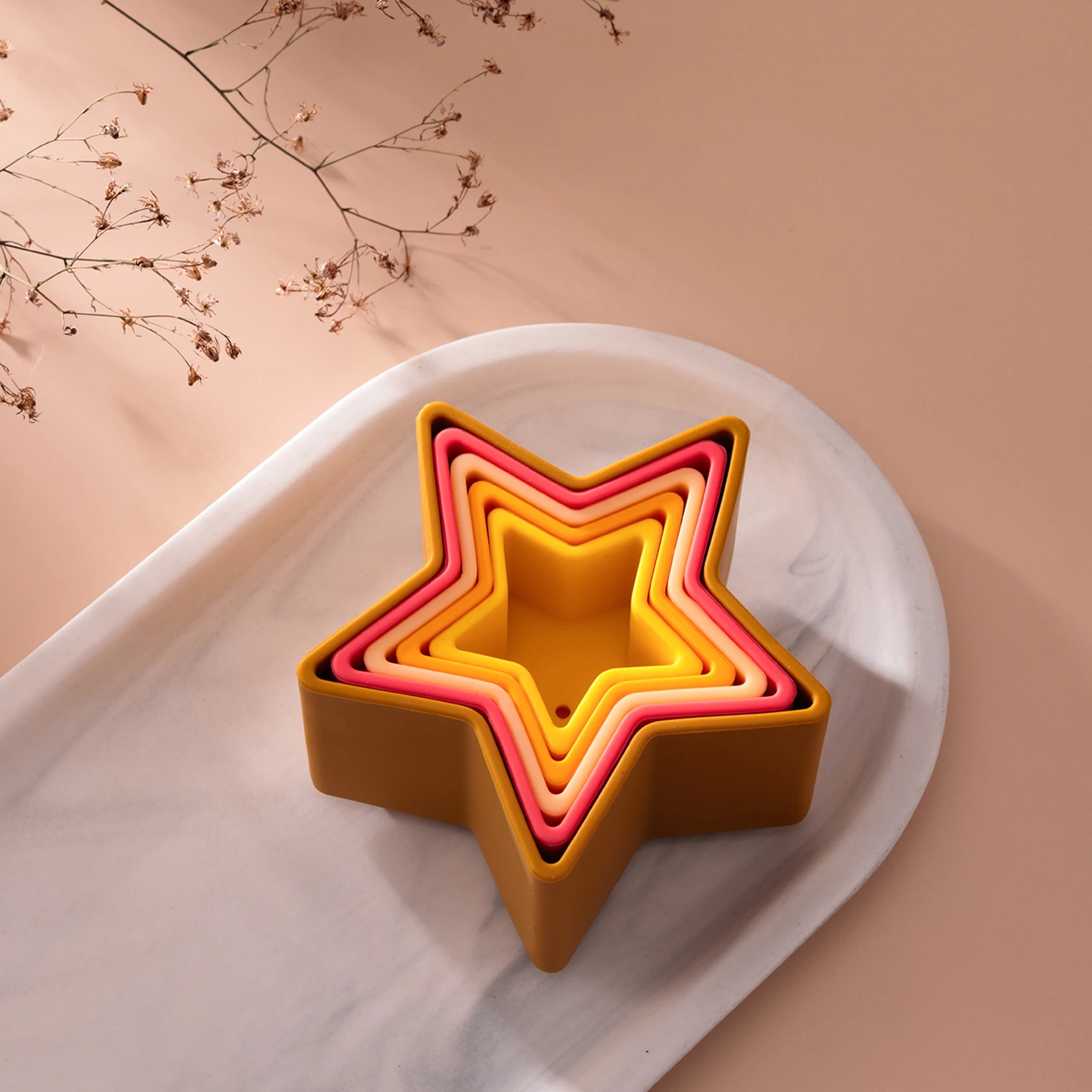 Sunset silicone star nesting cups