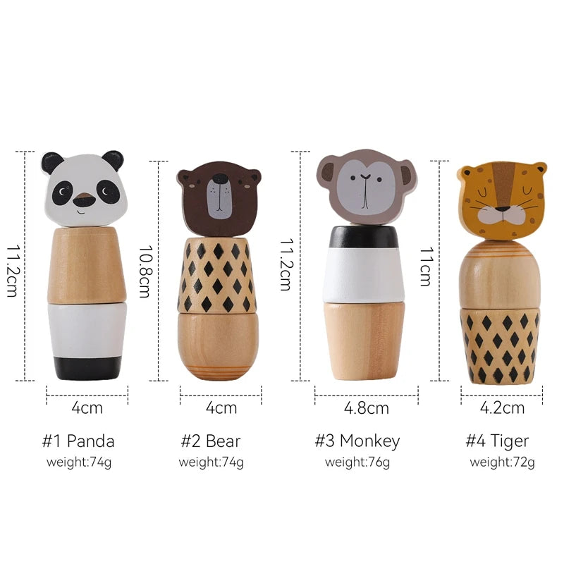 Wooden Animal Screw Toy | Oliver and Company Montessori Toys