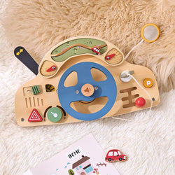 Little Driver Wooden Busy Board - Pretend Driving Fun by Oliver Montessori