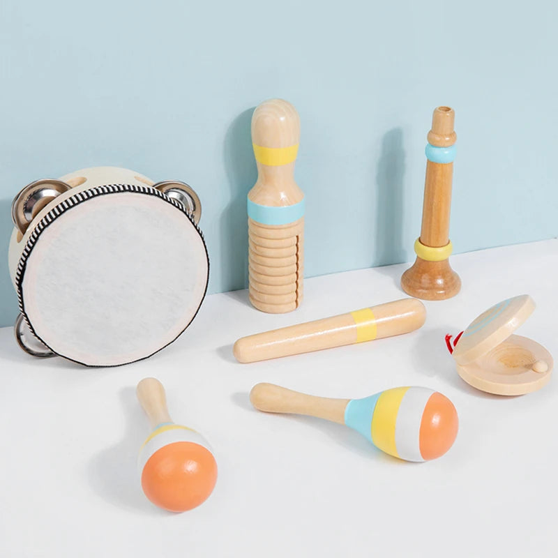 Wooden Percussion Instrument Set for Toddlers and Kids
