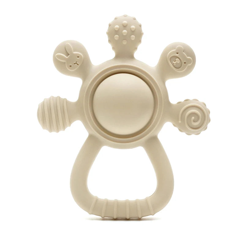 Crab Silicone Rattle Teether - Baby Hand Bell Teething Toy