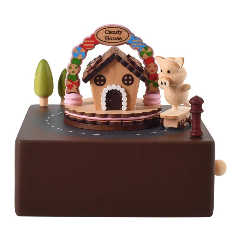 Wooden Candy House Skateboard Pig Music Box – Oliver & Company Montessori Toys