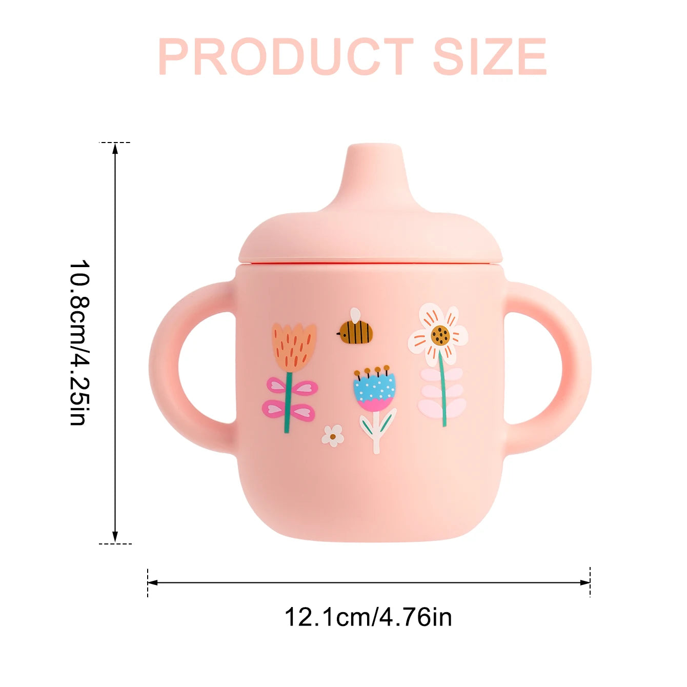 Silicone sippy cup size chart, 12.1 x 10.8 cm