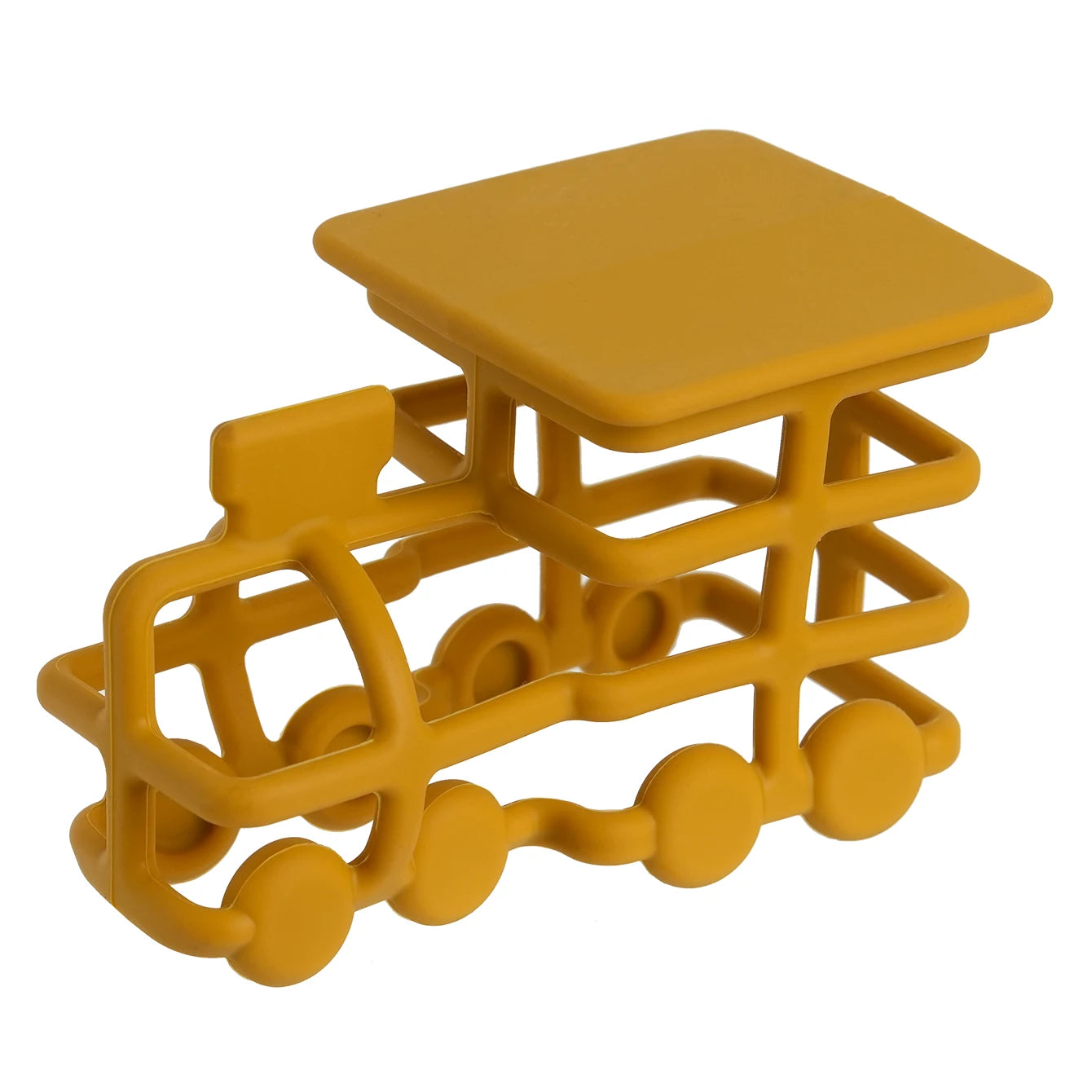 Mustard silicone train teether