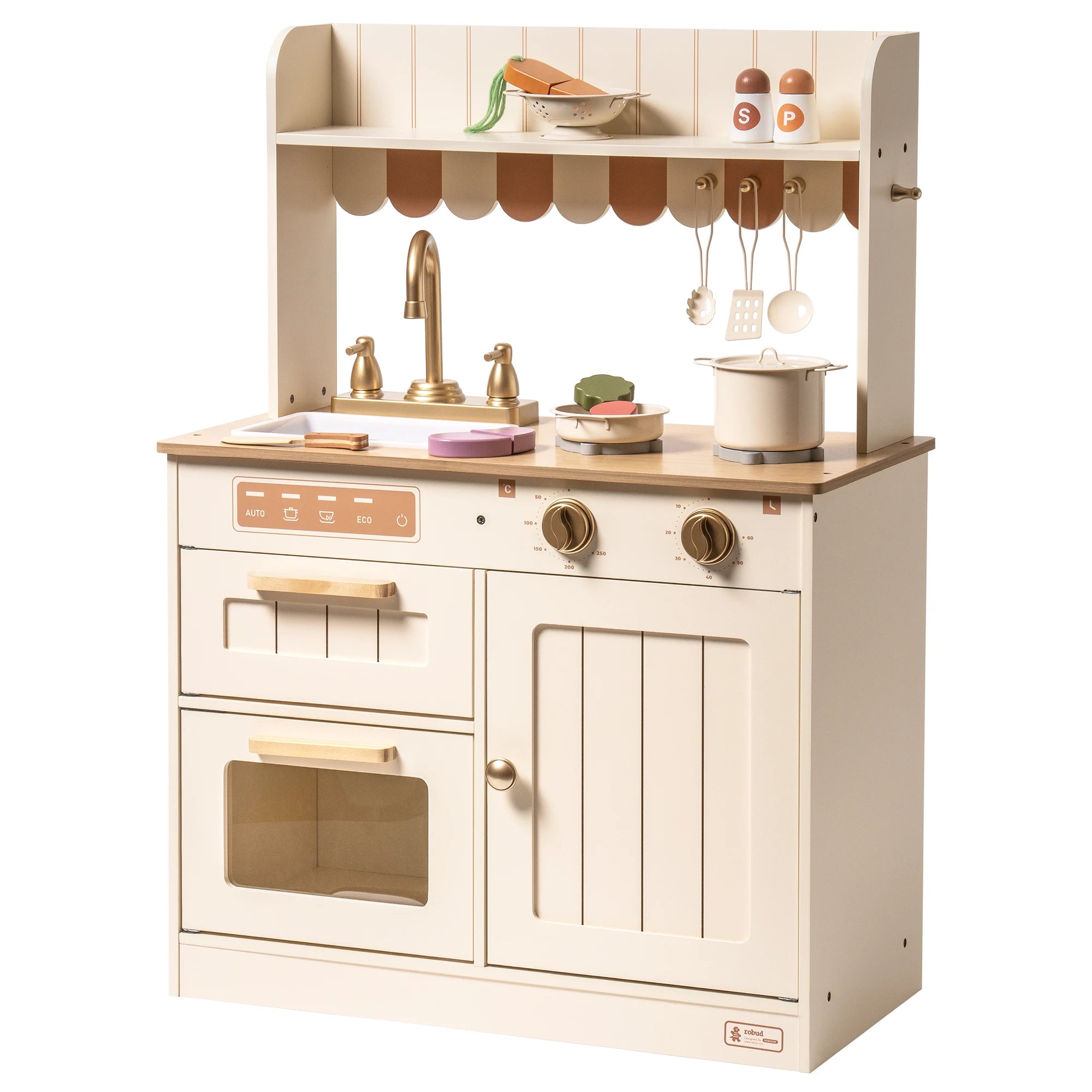 Wooden Play Kitchen Set with Accessories