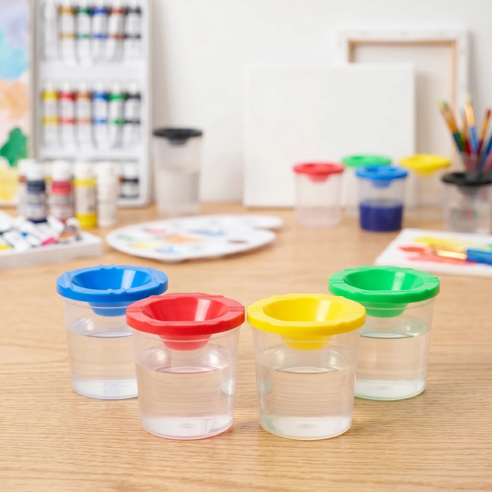 4-8pcs Painting Cups - Spill-Proof Paint Containers and Brush Holders