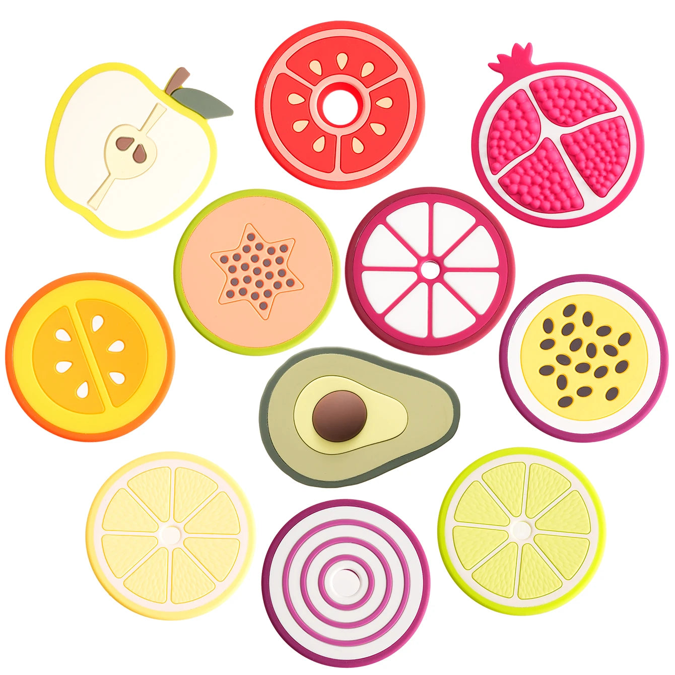 Fruit & Vegetable Silicone Baby Teether | BPA-Free Teething Toy | Oliver & Company Montessori Toys