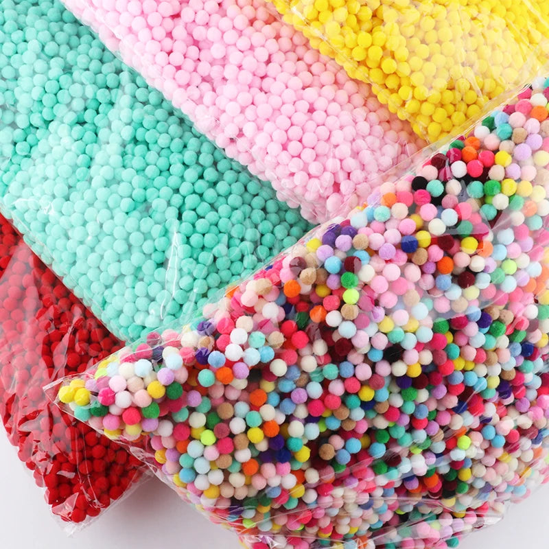 Bulk Mixed Color Craft Pompoms 20mm, 25mm, 30mm