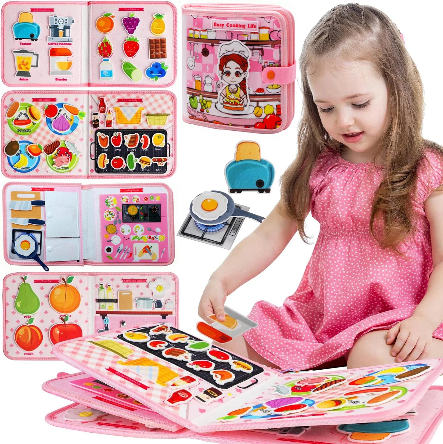 Busy Cooking Life Felt Activity Book - Oliver & Company