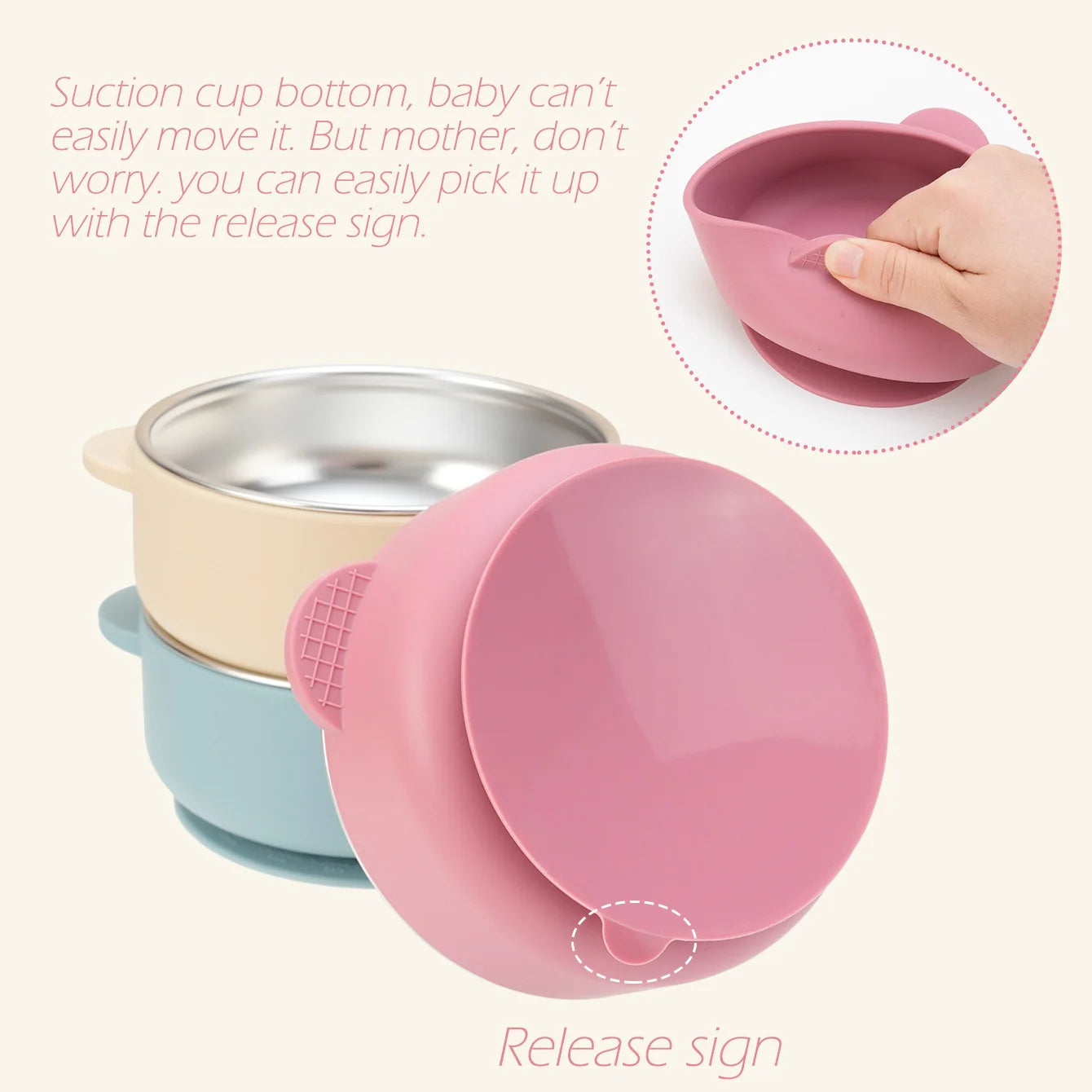 Stainless Steel Silicone Suction Bowl with Lid | Oliver & Company Montessori Toys