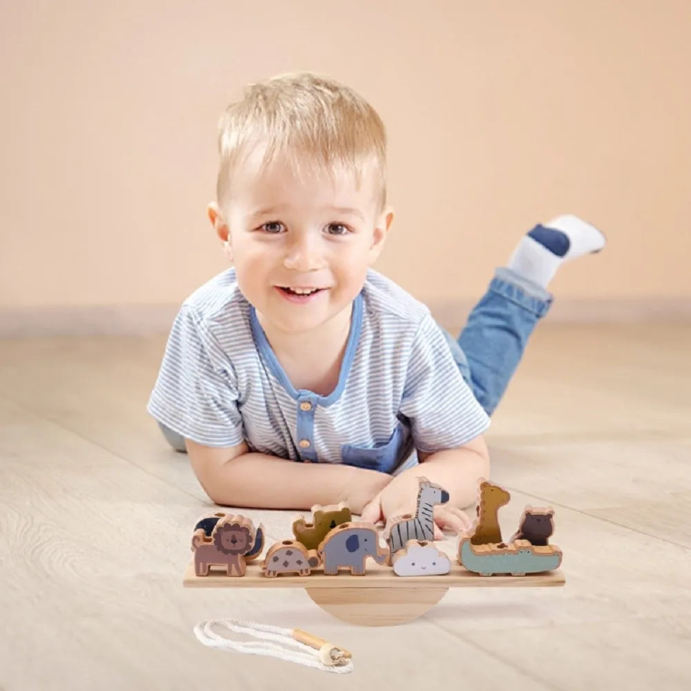 Montessori Wooden See-Saw Threading Toys