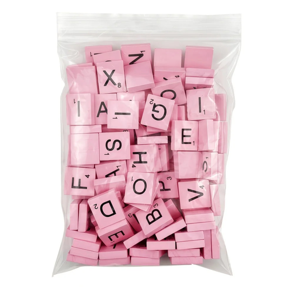 Wooden Letter Tiles Set – 100 Scrabble-Style Alphabet Tiles