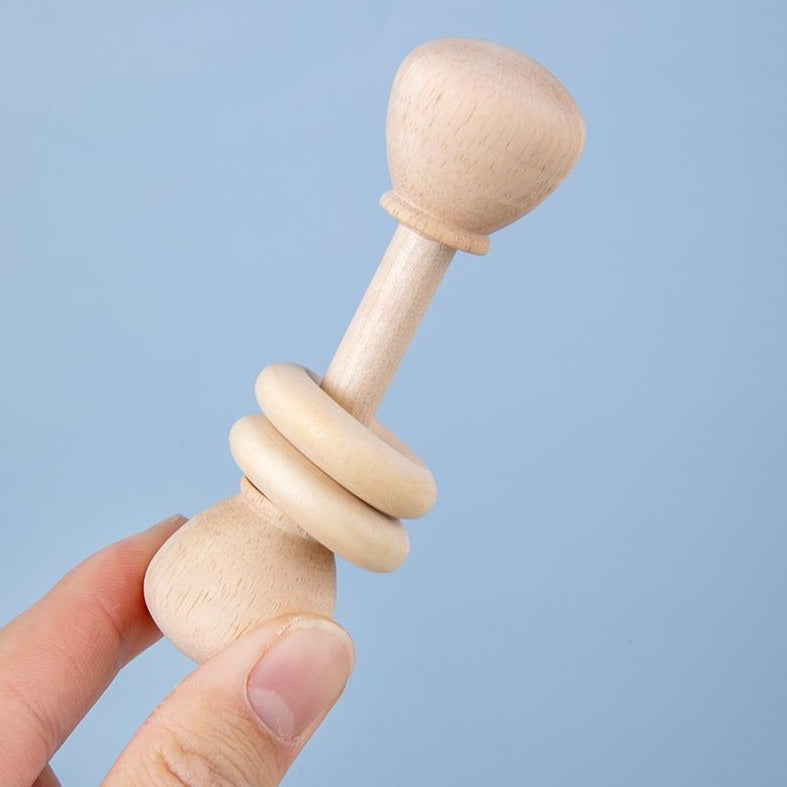 Montessori wooden rattle toys for baby