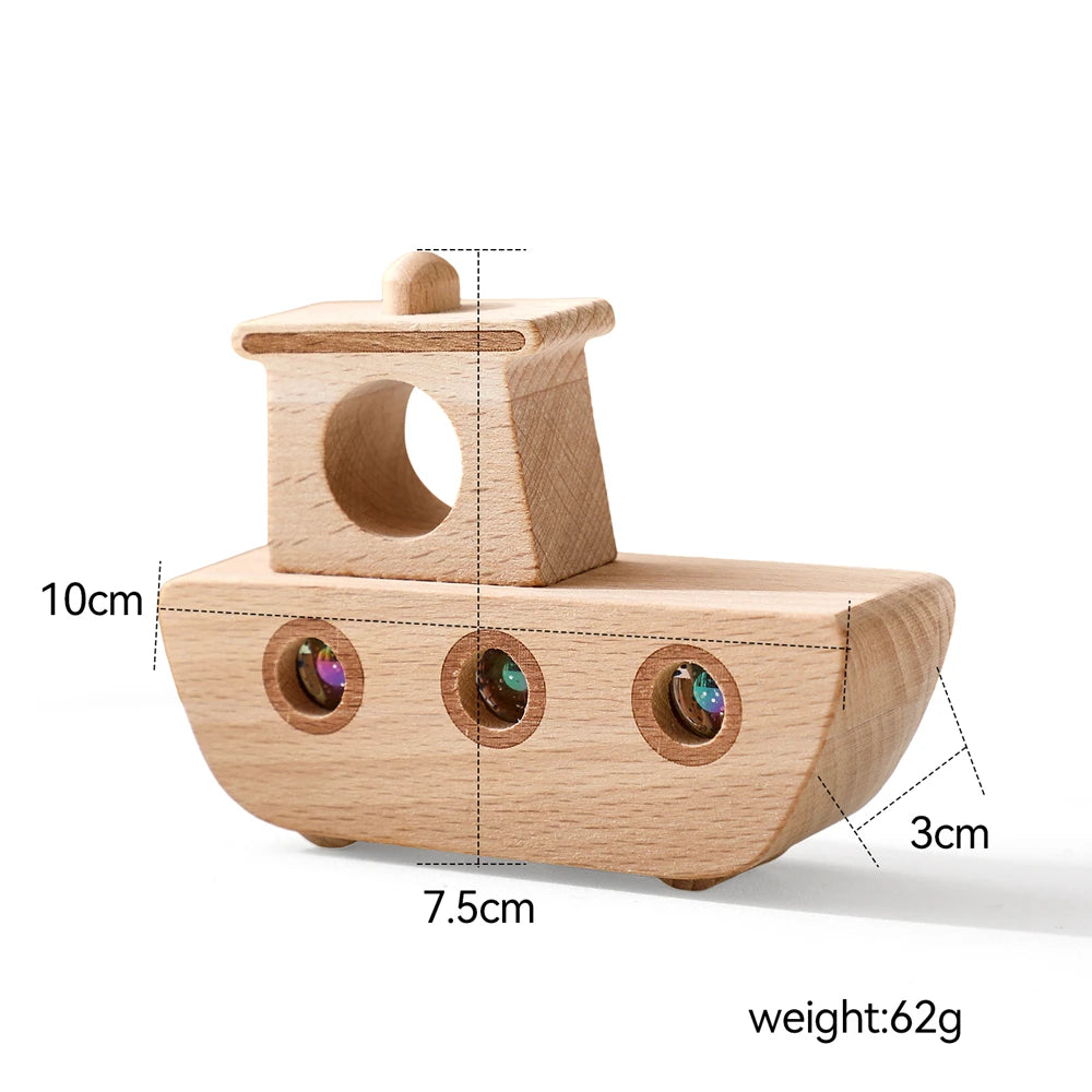 Montessori Wooden Kaleidoscope Boat Toy | Oliver and Company
