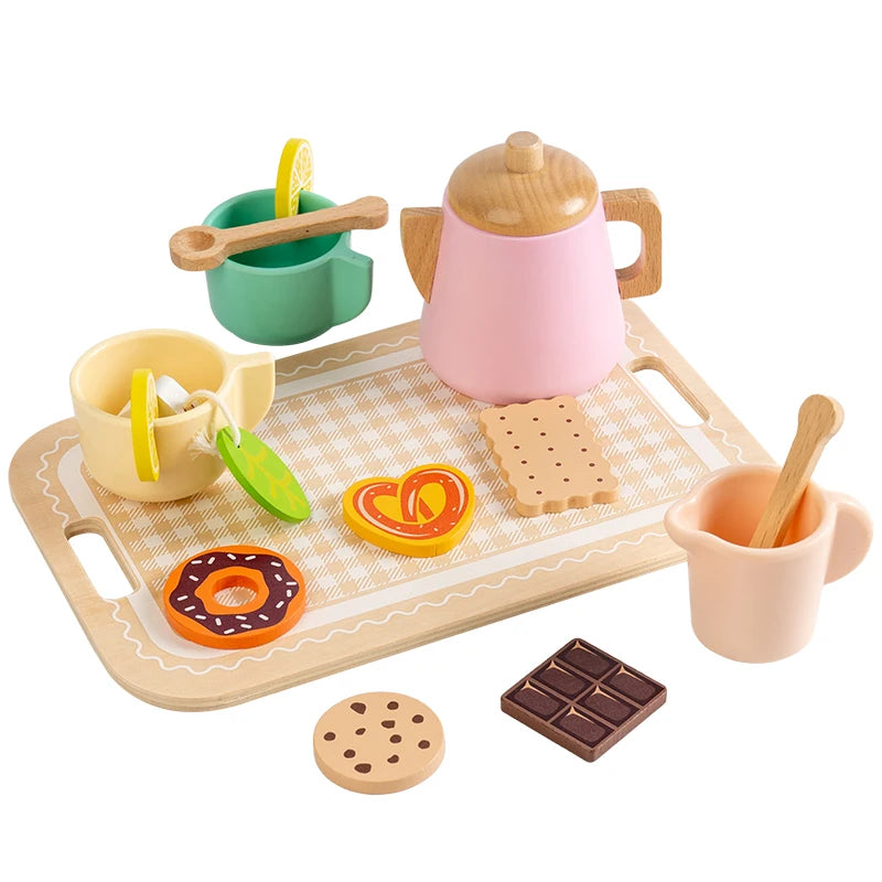 Wooden Tea & Snack Play Set | Oliver Montessori Toys