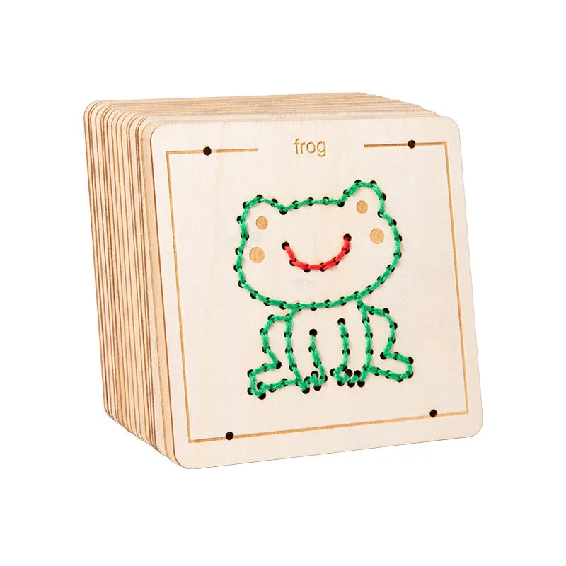 Wooden Lacing Boards for Kids – Montessori Threading – Oliver & Company