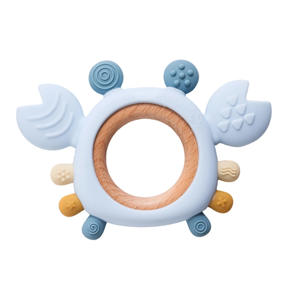 Colorful Cartoon Crab Baby Teething Toy | Oliver Montessori
