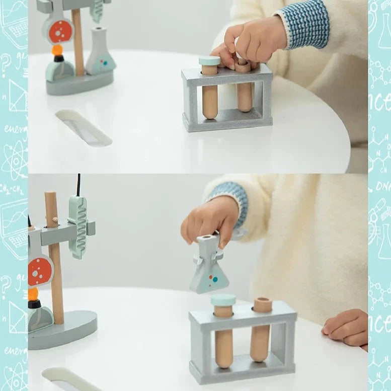 Wooden Scientific Educational Toy | Pretend Play Microscope Set