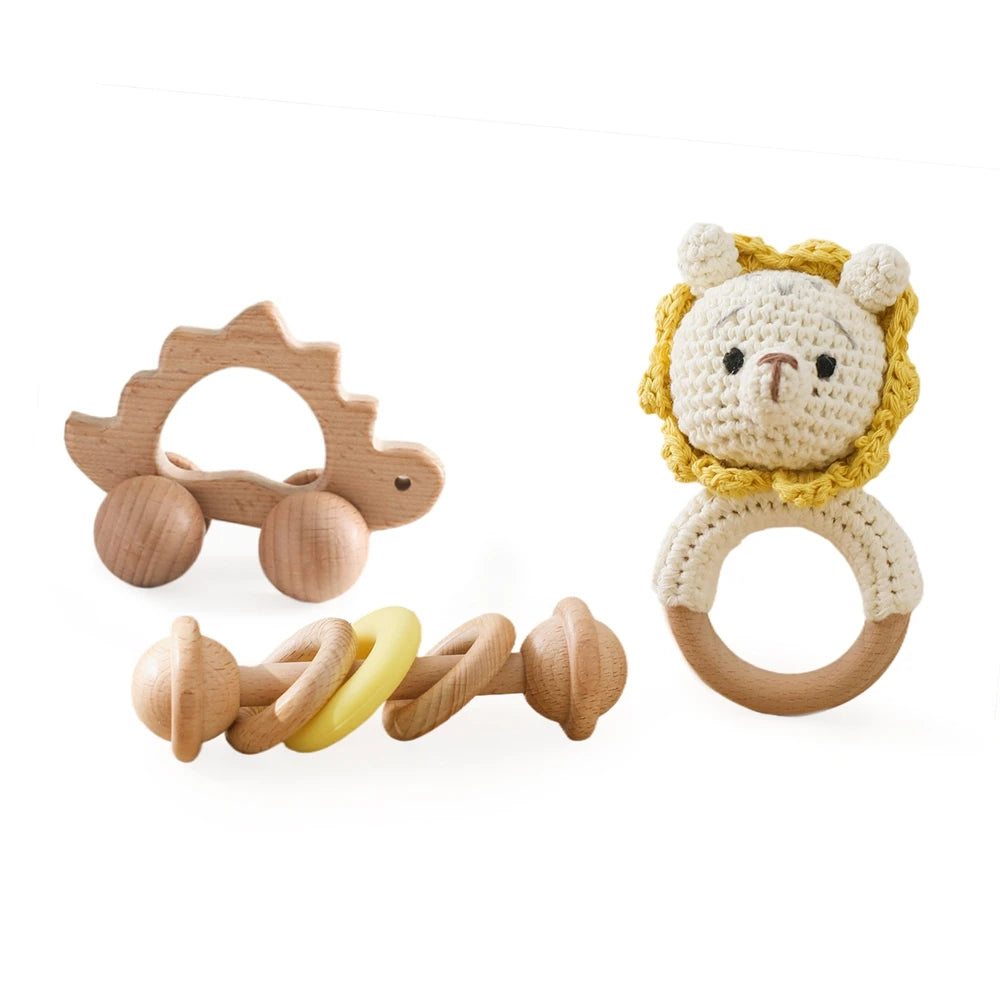 Animal Rattle Set | Oliver and Company Montessori Toys