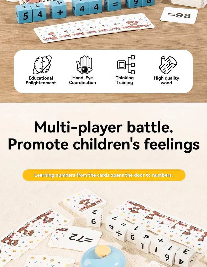Digital Battle Game for Kids - Wooden Montessori Math Learning Toy