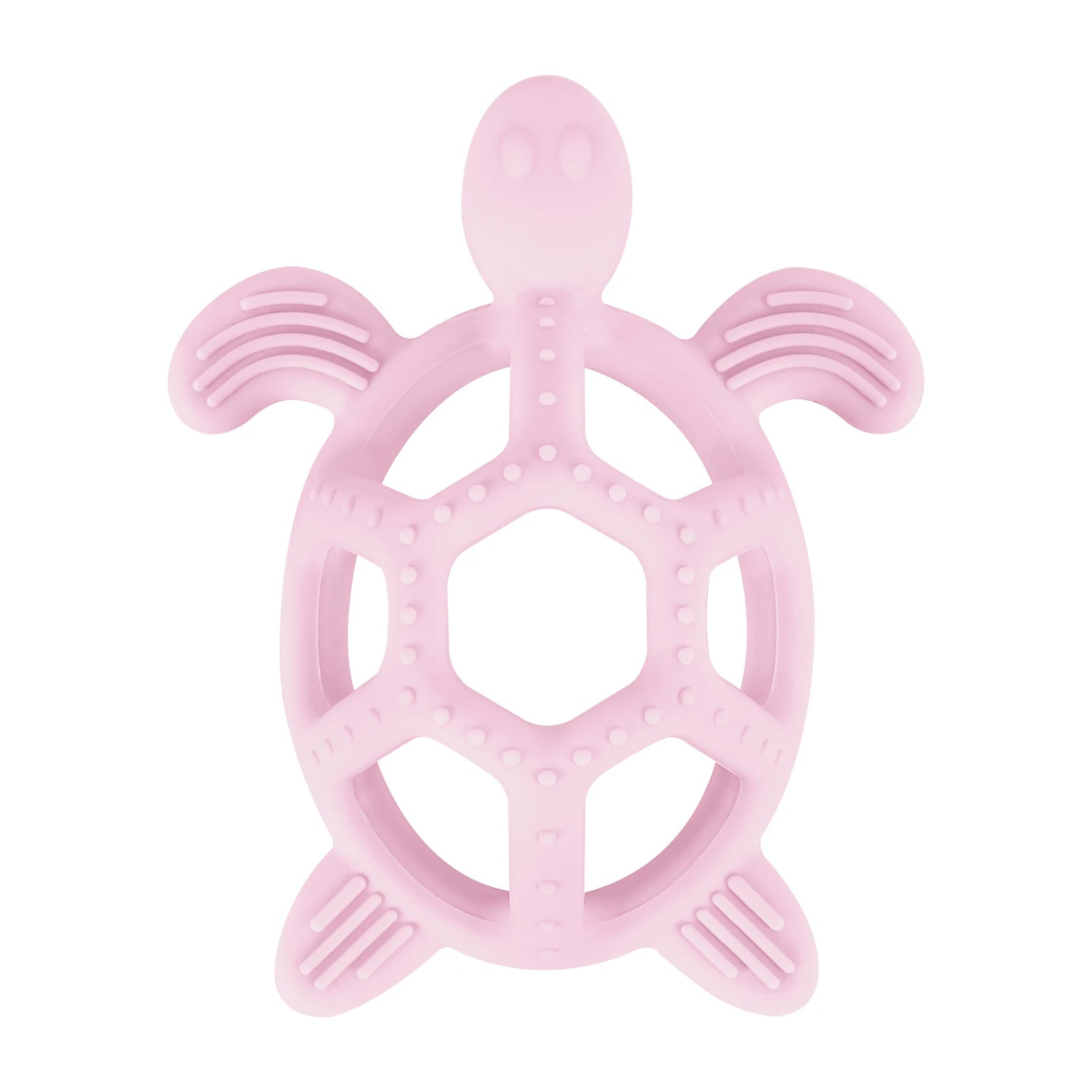 Teether – Cartoon Turtle Design - light pink