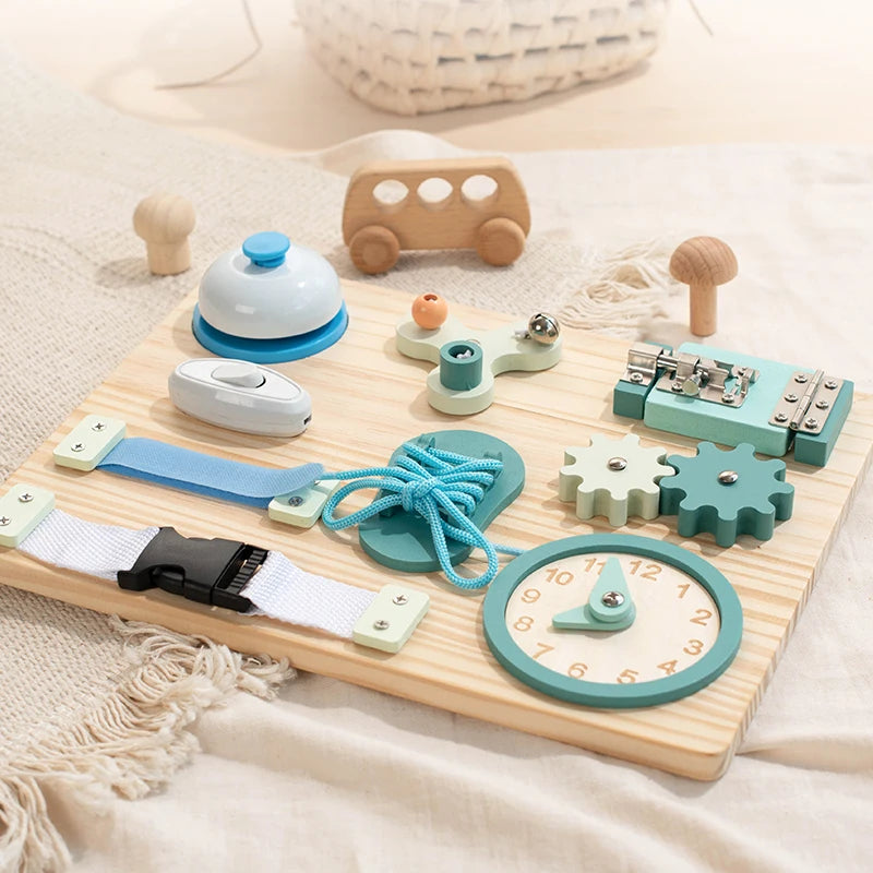 Wooden Activity Busy Board | Oliver & Company Montessori Toys