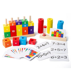 Wooden Number & Letter Matching Puzzle: Educational stacking toy for kids 3-8. Build skills in spelling, math, and logic while promoting creativity.