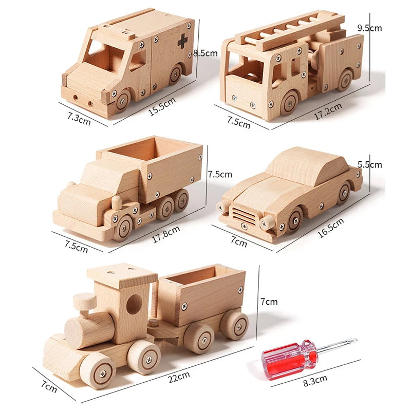 Wooden DIY Assembly Vehicle Kids Build Your Own Toy Car Truck