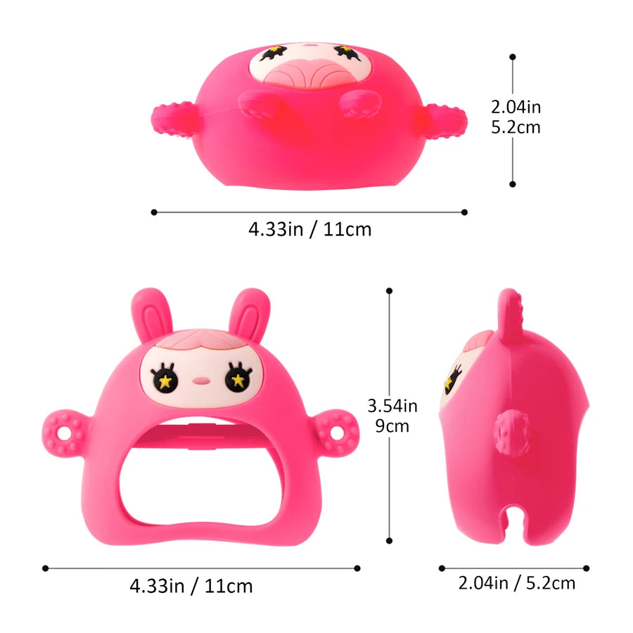 Bunny teething mitten, 11 x 9 x 5.2cm