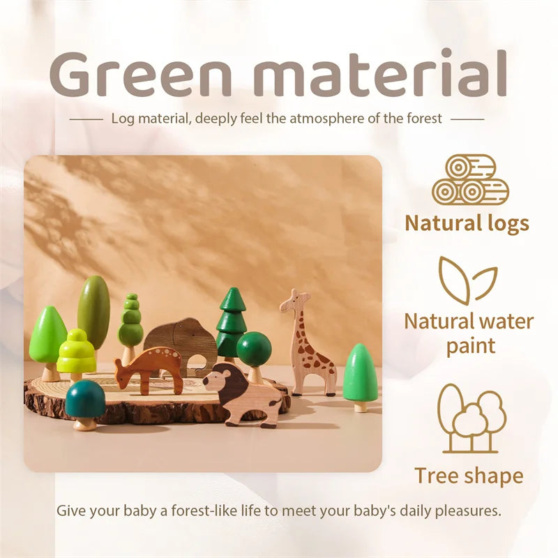 Wooden Forest Trees and Tiny Houses