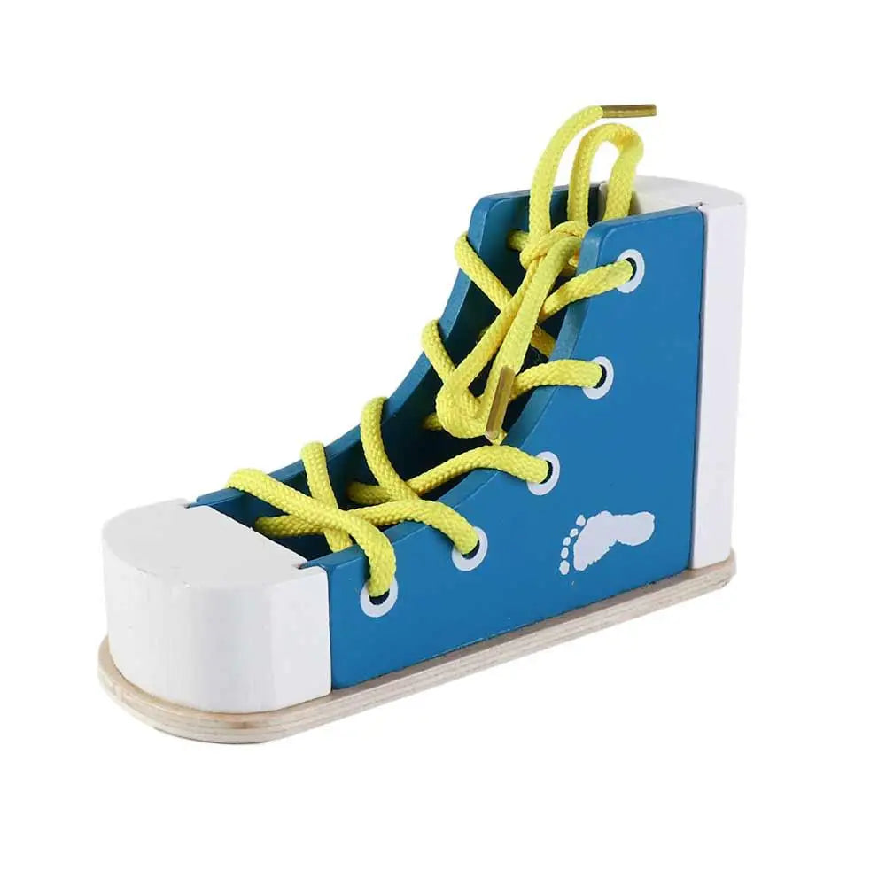 Wooden Shoe Tying Toy | Oliver and Company Montessori Toys