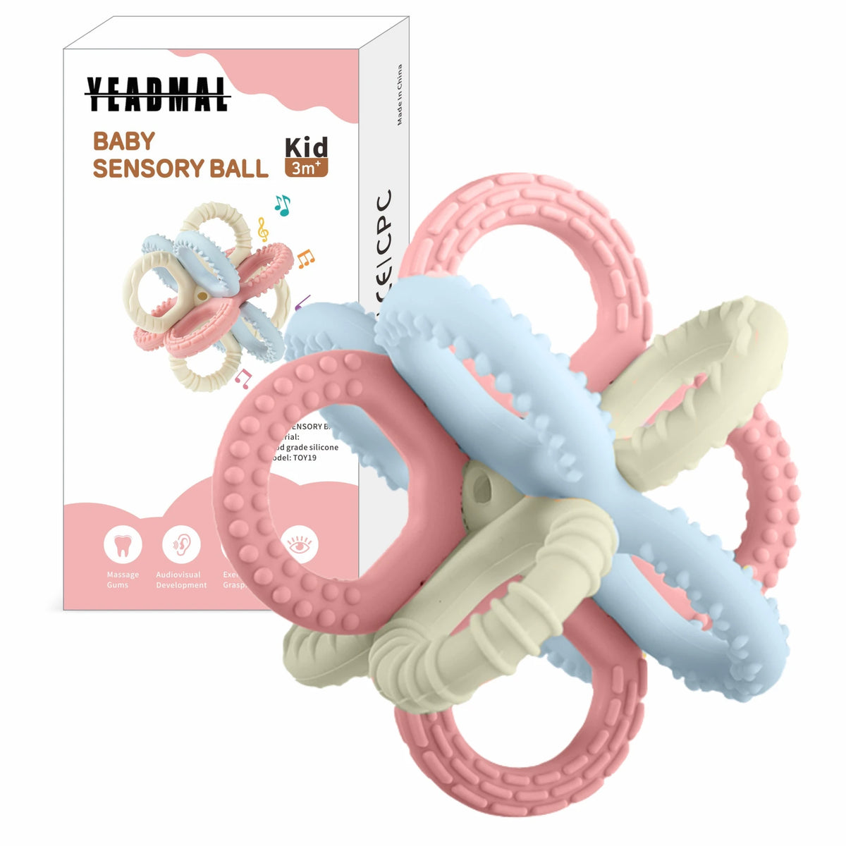Interlocking Silicone Rattle and Teether