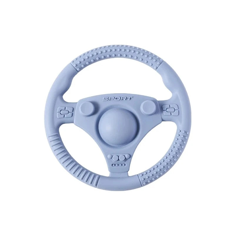 Cartoon Steering Wheel Baby Teething Toy | Oliver Montessori