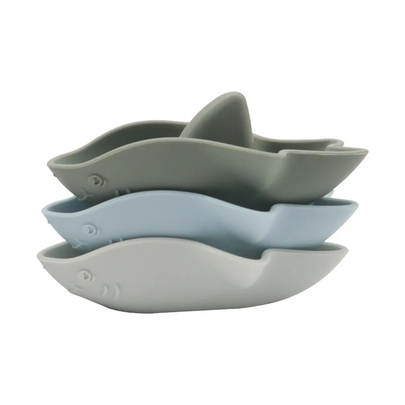 Silicone Stacking Boat Bath Toy Set | Oliver Montessori Toys