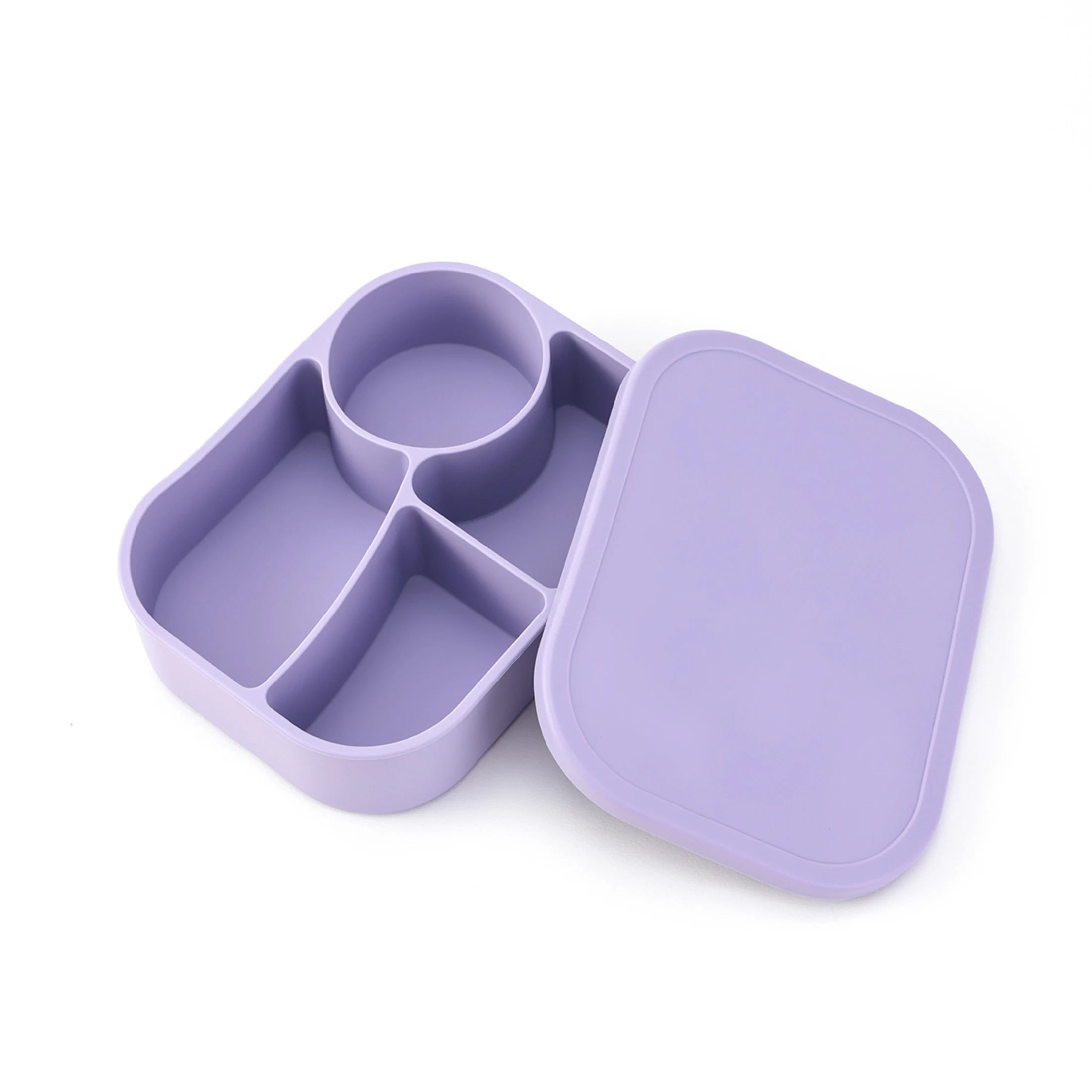 Lavender 4-compartment silicone bento lunch box