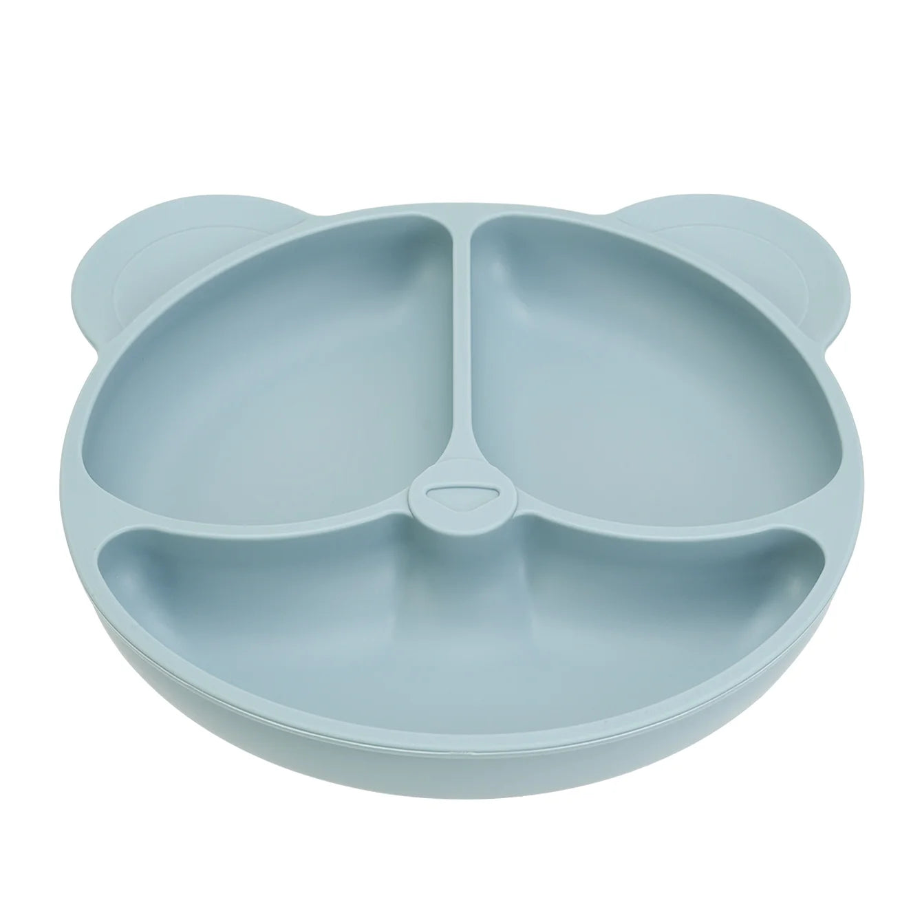 Grey blue silicone bear divided suction plate