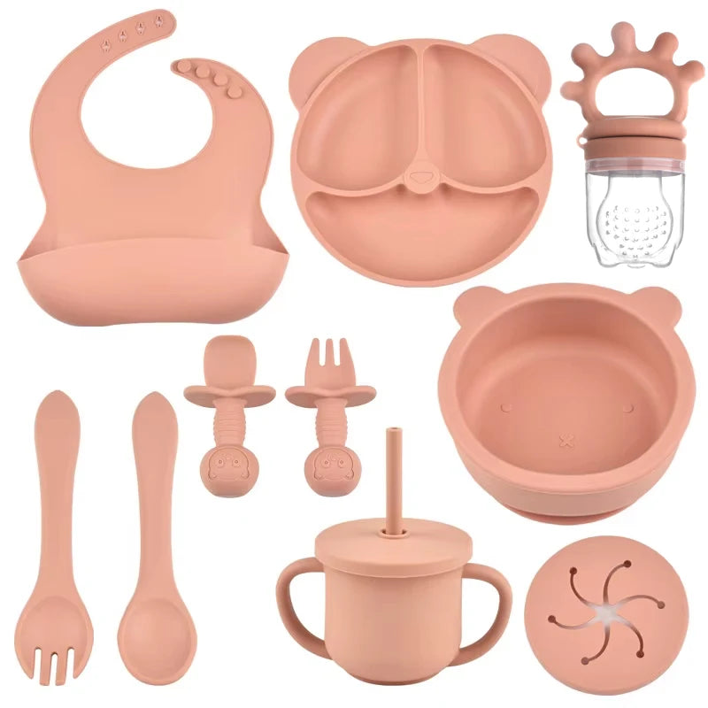 Terracotta 10-piece bear silicone feeding set