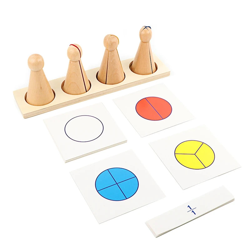 Fraction skittles with four fraction circle cards