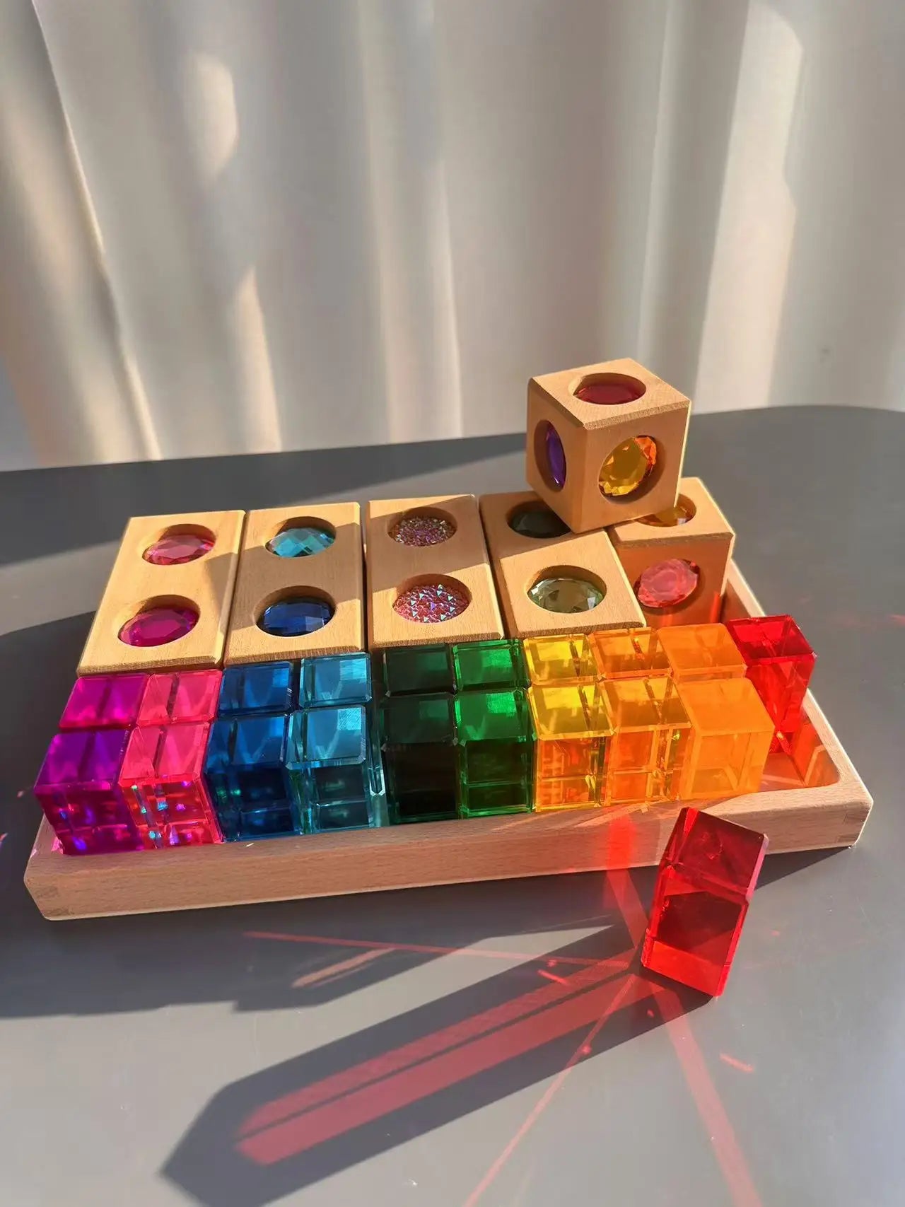 3D Gem Wooden Building Blocks